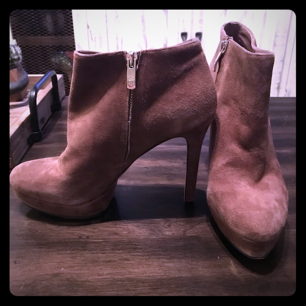 Vince Camino  Bootie Brown Heel Platform Brown